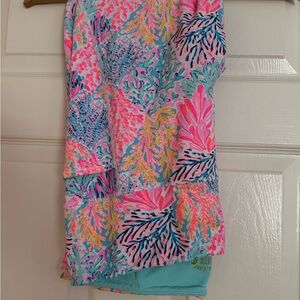 Vibrant Coral Reef Print athletic Leggings